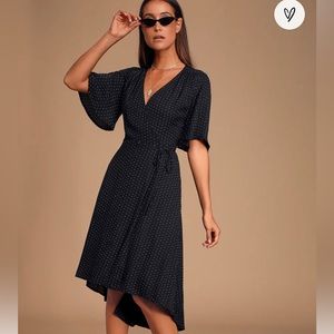 Farah Black Print Midi Dress